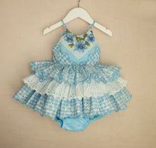 Load image into Gallery viewer, Gingham Blues | Spring vintage custom
